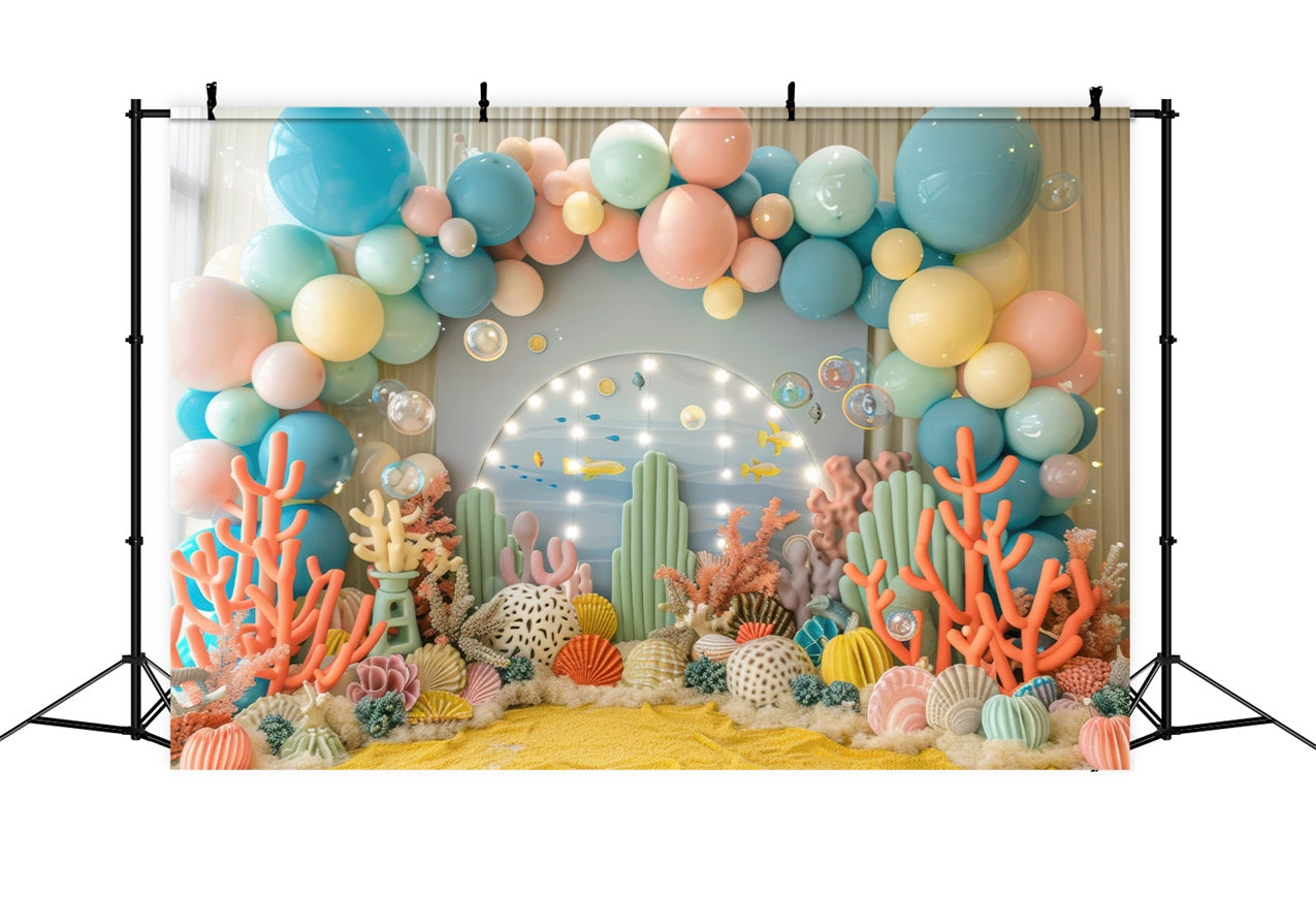 Backdrops For Birthdays Coral Reef Underwater Party Backdrop BRP10-308