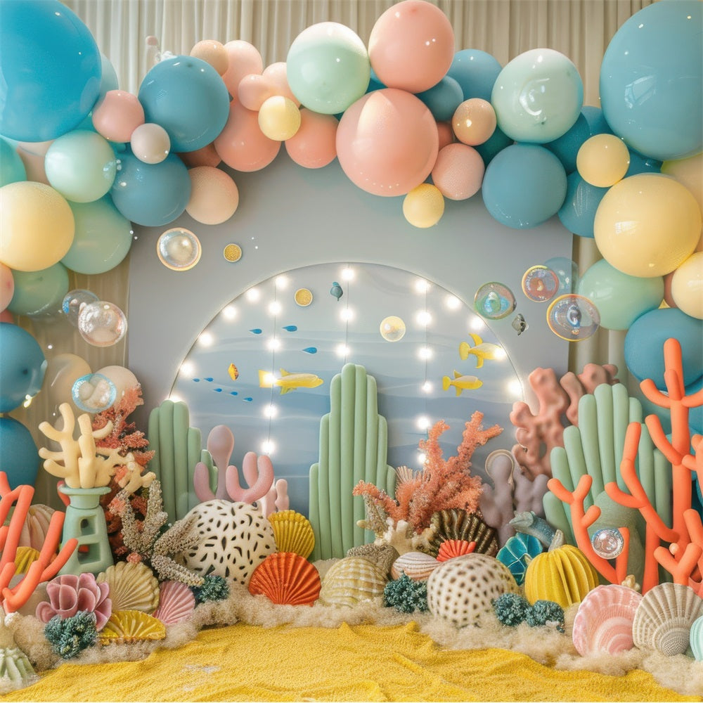 Backdrops For Birthdays Coral Reef Underwater Party Backdrop BRP10-308