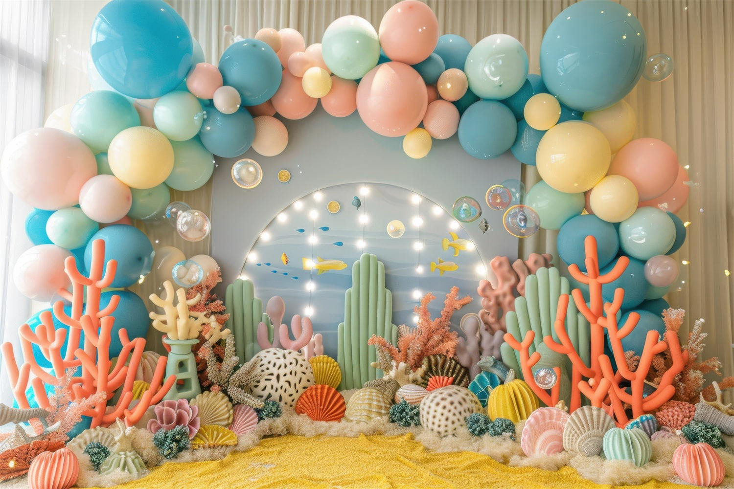 Backdrops For Birthdays Coral Reef Underwater Party Backdrop BRP10-308