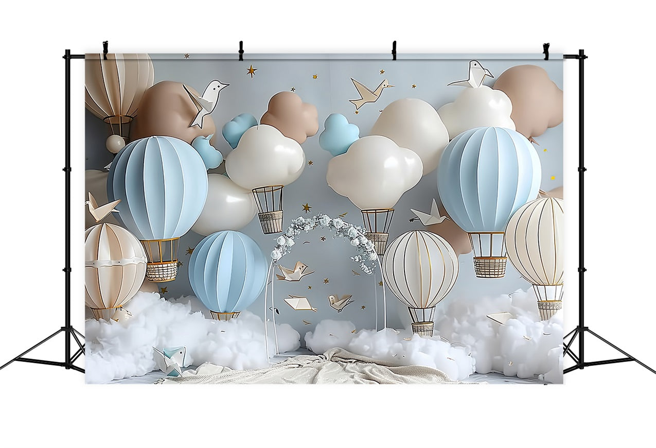 Backdrop Birthday Sky Adventure Hot Air Balloon Backdrop BRP10-310