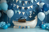 Backdrops For Birthdays Party Nautical Boat Whale Backdrop BRP10-314