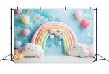 Birthday Party Backdrop Clouds Balloons Rainbow Arch Backdrop BRP10-321