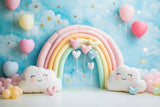 Birthday Party Backdrop Clouds Balloons Rainbow Arch Backdrop BRP10-321