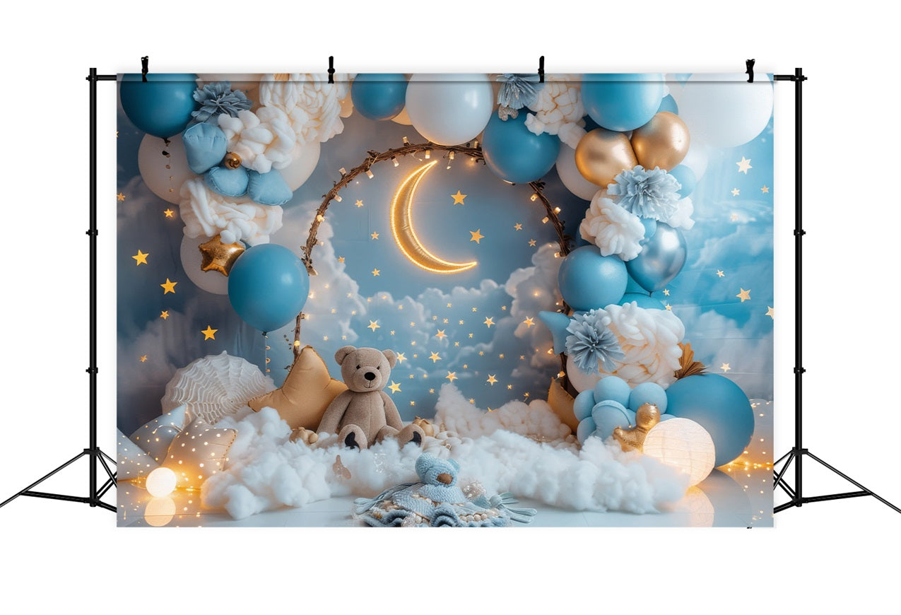 Diy Birthday Backdrop Star Teddy Bear Moon Backdrop BRP10-328