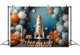 Birthday Backdrop Cupcake Rocket Adventure Backdrop BRP10-333