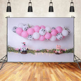 Backdrops For Birthday Farm-Themed Cow Pig Balloon Backdrop BRP10-339