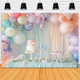 Birthday Party Photo Backdrop Cake Table Balloons Backdrop BRP10-346