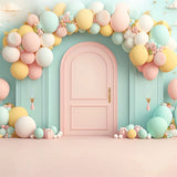 Happy Birthday Backdrops Balloon Arch Pink Door Backdrop BRP10-347