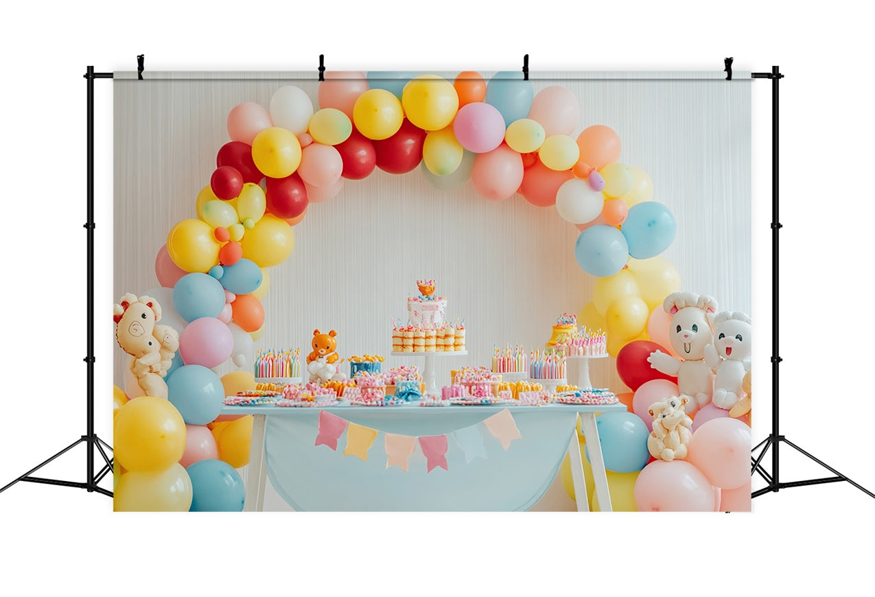 Backdrops For Birthday Kids Balloon Arch Backdrop BRP10-348