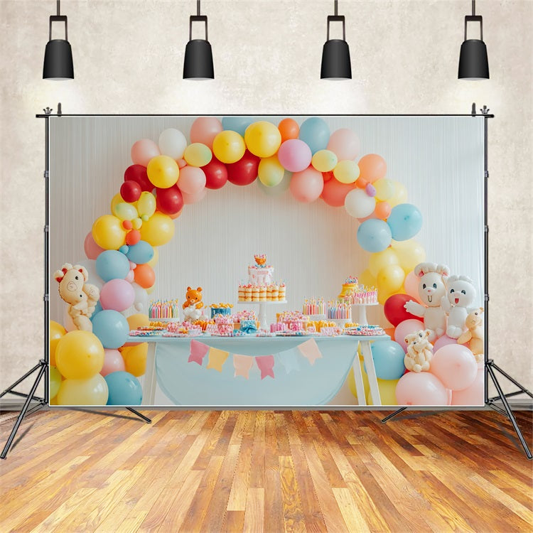 Backdrops For Birthday Kids Balloon Arch Backdrop BRP10-348