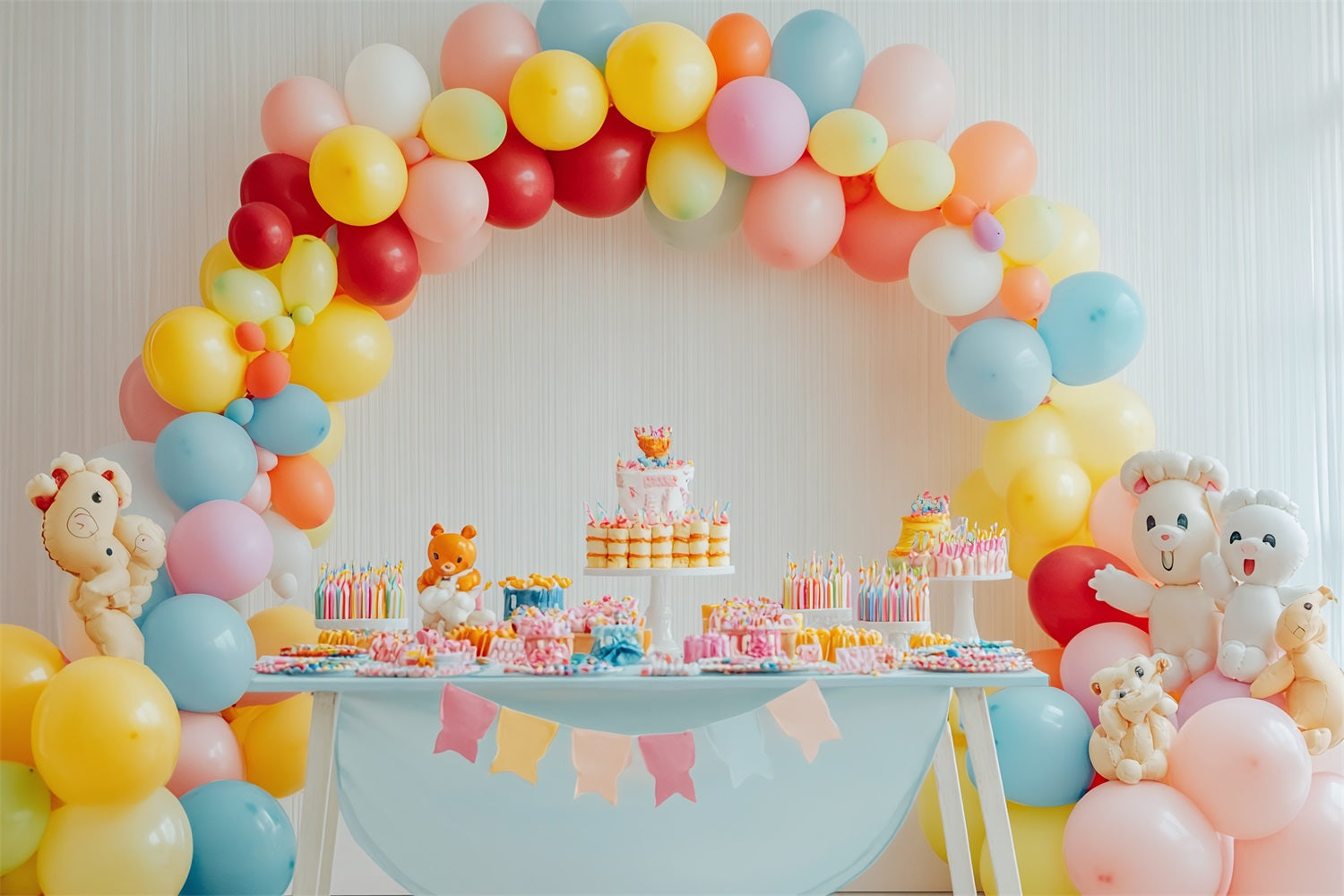 Backdrops For Birthday Kids Balloon Arch Backdrop BRP10-348