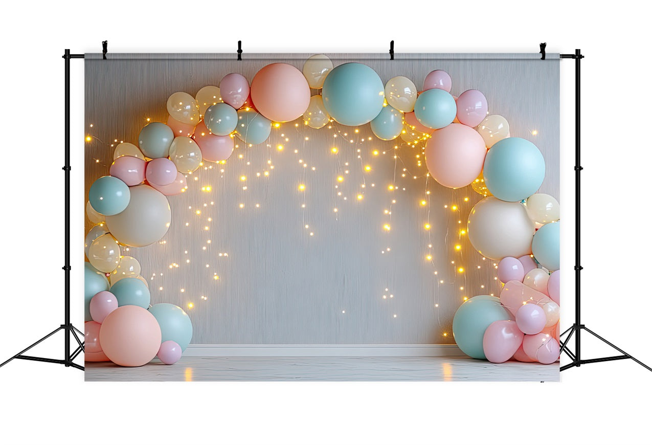 Happy Birthday Backdrop Balloon Arch Lights Backdrop BRP10-349