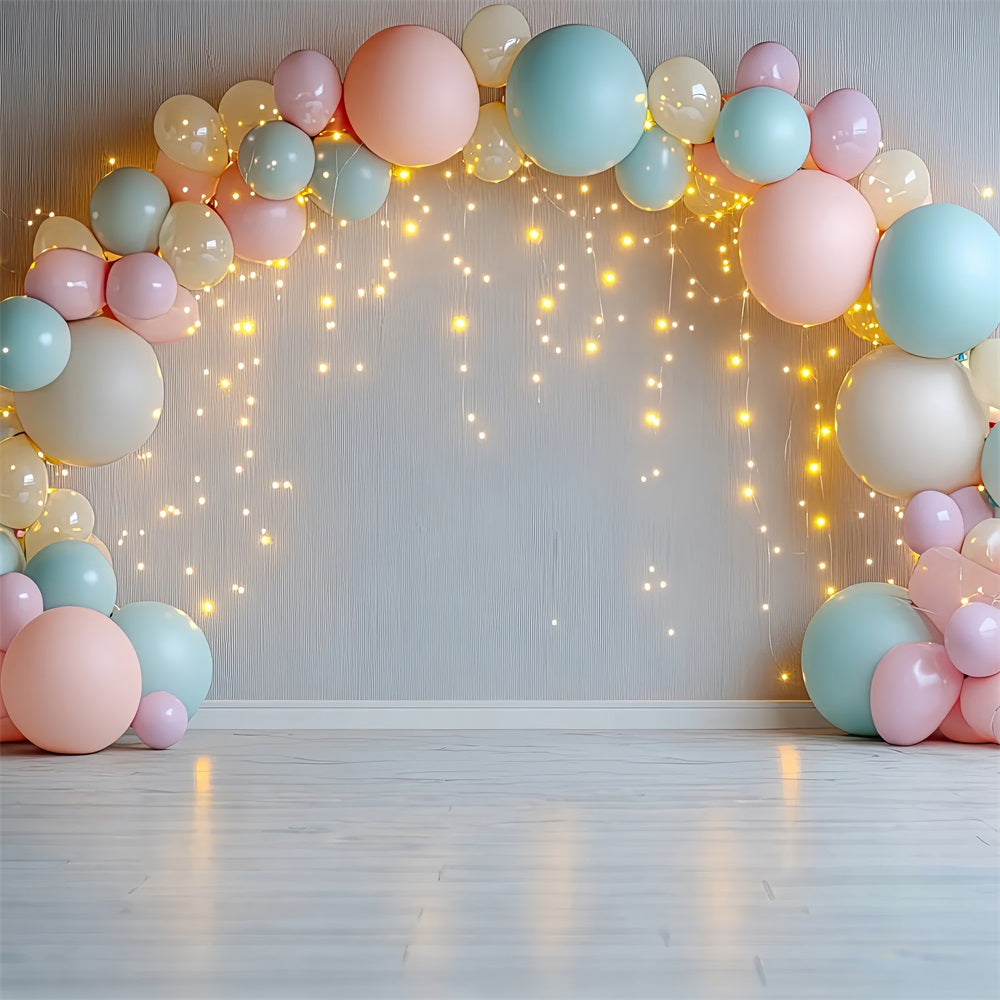 Happy Birthday Backdrop Balloon Arch Lights Backdrop BRP10-349