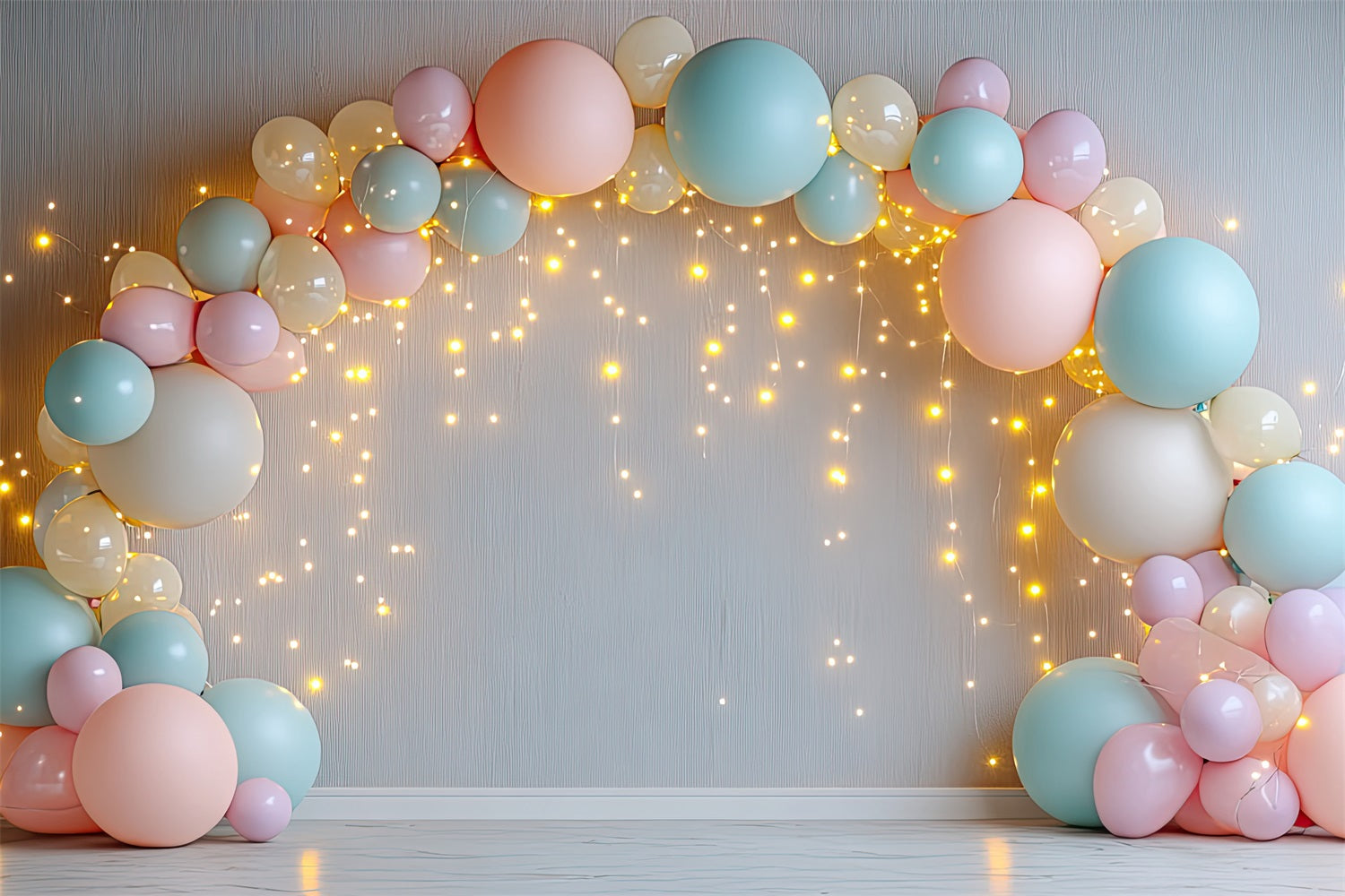 Happy Birthday Backdrop Balloon Arch Lights Backdrop BRP10-349