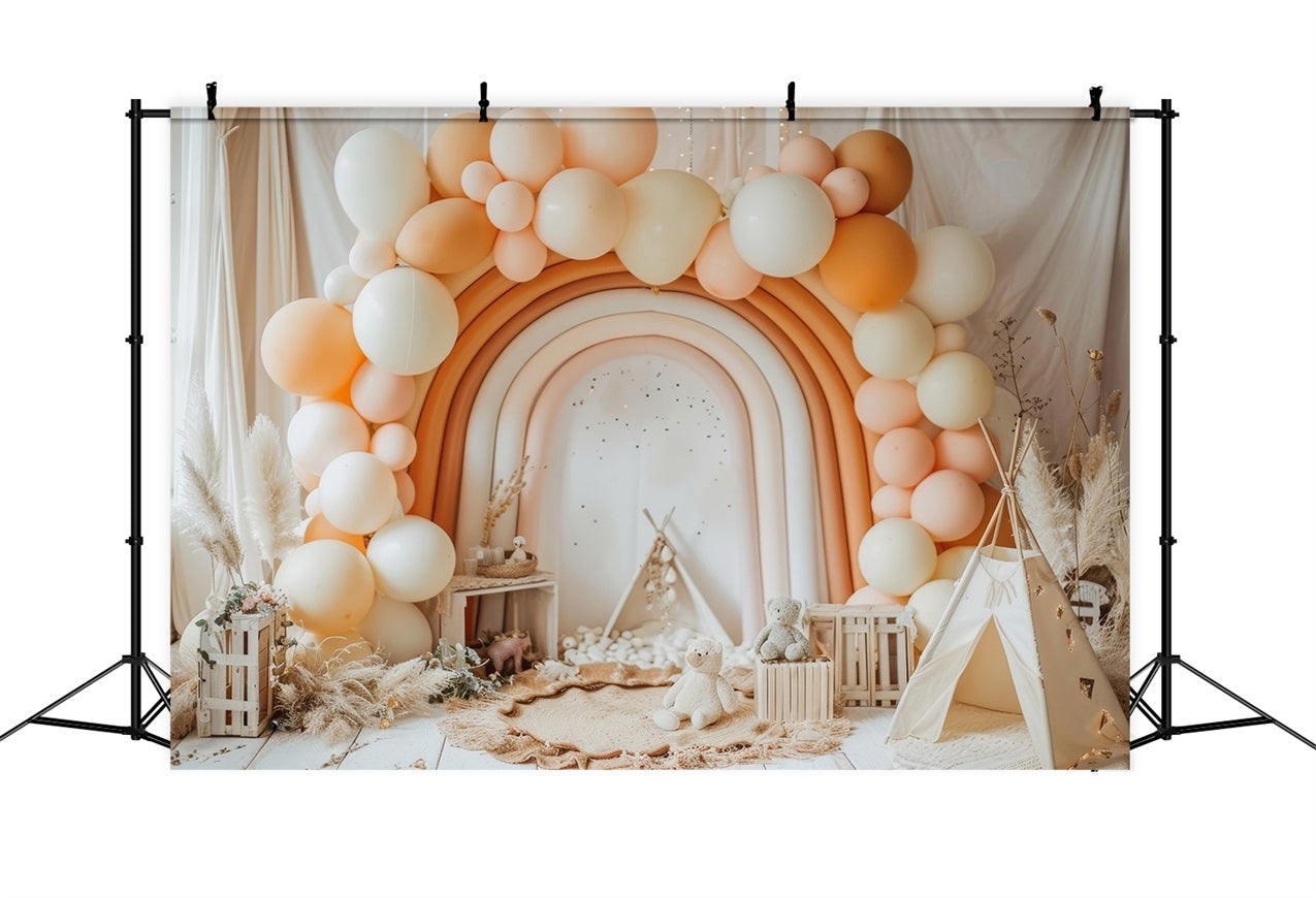 Birthday Photo Backdrop Balloon Rainbow Arch Backdrop BRP10-352