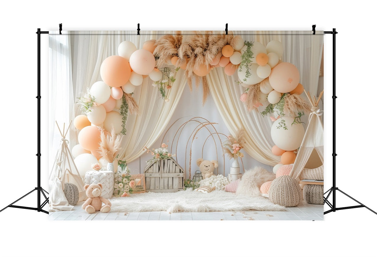 Diy Birthday Photo Backdrop Balloon Arch Pampas Backdrop BRP10-353