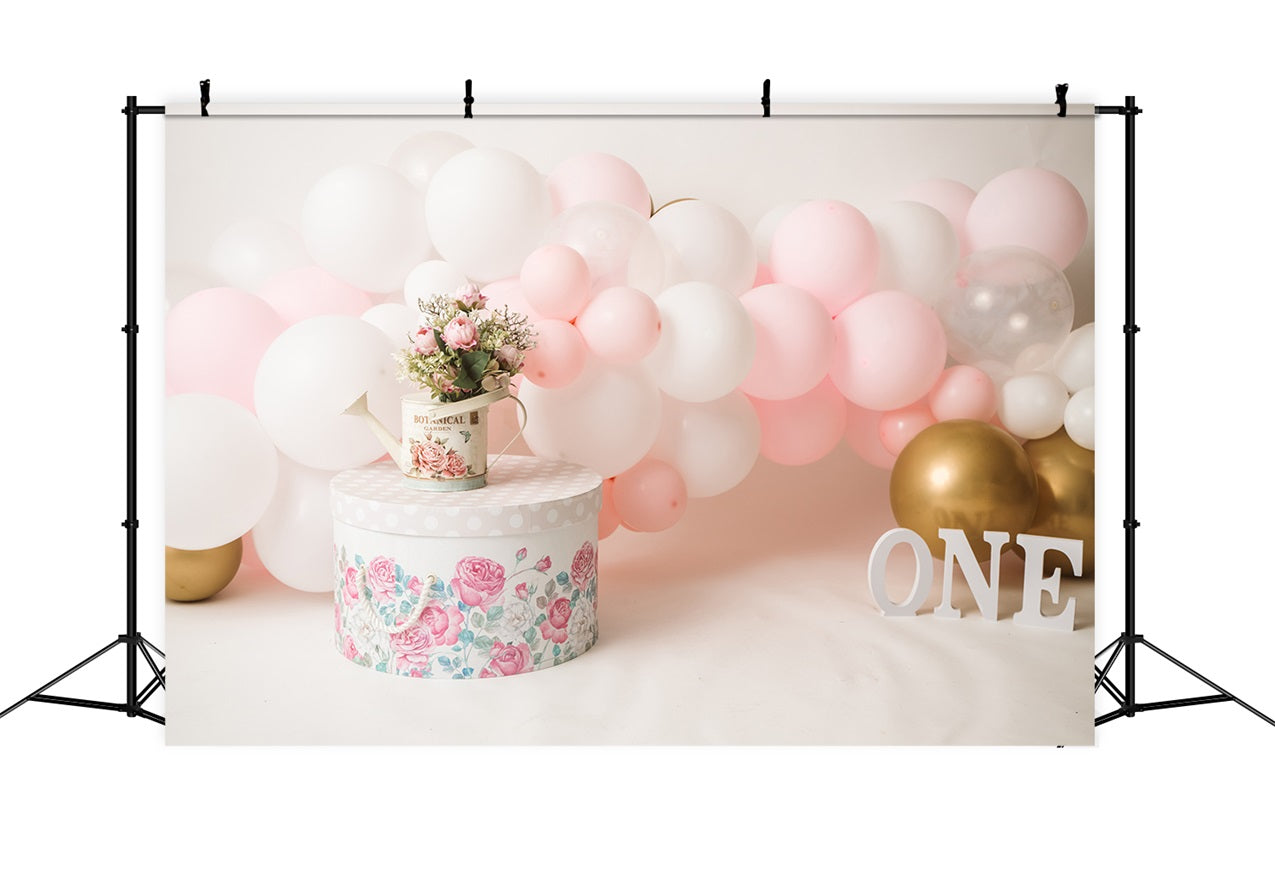 Backdrop For 1st Birthday Watering Can Balloon Backdrop BRP10-358