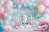 Backdrop Birthday Party Balloons Cake Backdrop BRP10-359