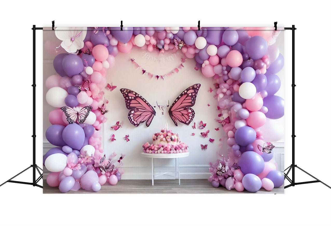 Photo Backdrop Birthday Party Butterfly Balloon Arch Backdrop BRP10-361