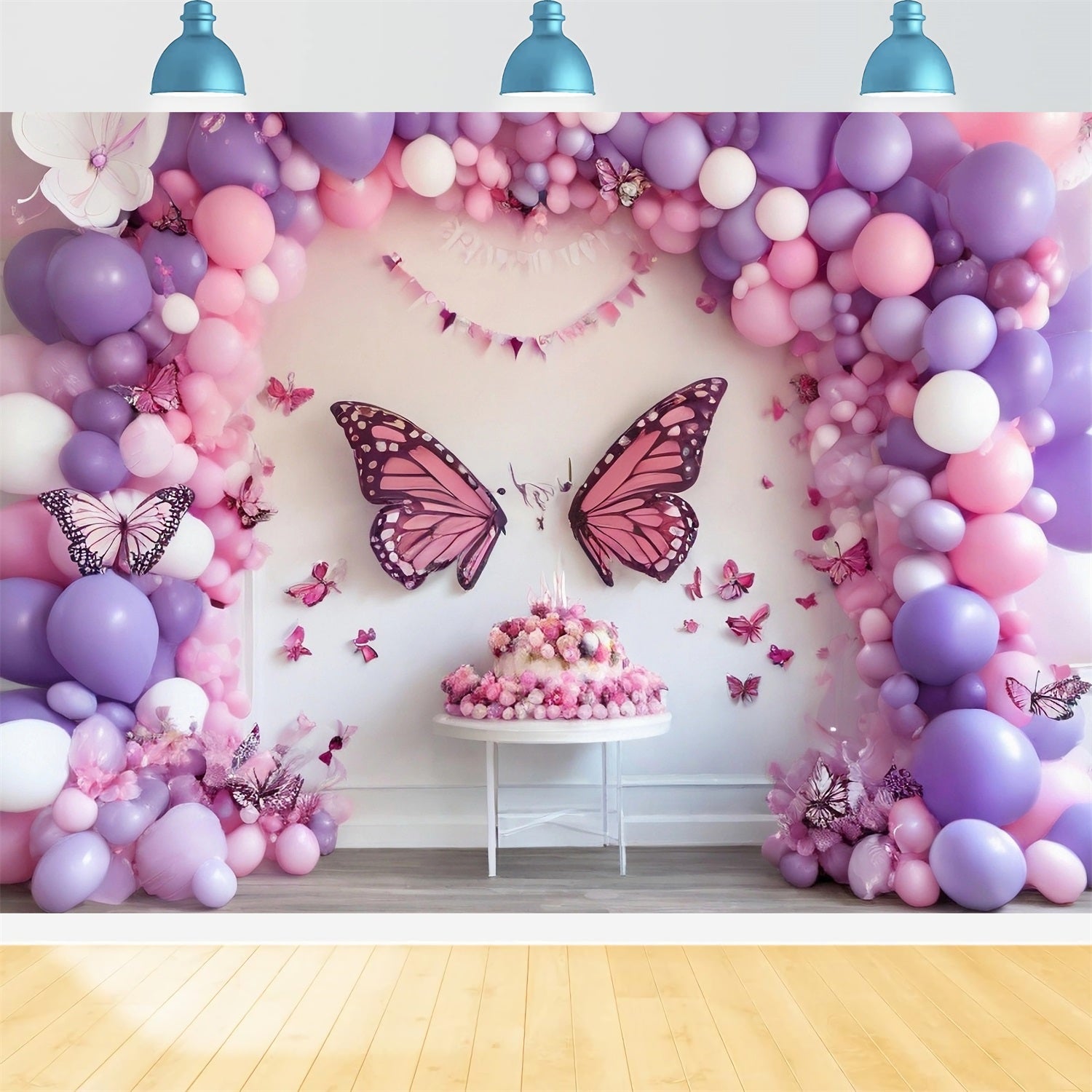 Photo Backdrop Birthday Party Butterfly Balloon Arch Backdrop BRP10-361