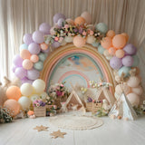 Diy Birthday Backdrop Ideas Rainbow Balloon Teepee Backdrop BRP10-365