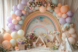 Diy Birthday Backdrop Ideas Rainbow Balloon Teepee Backdrop BRP10-365