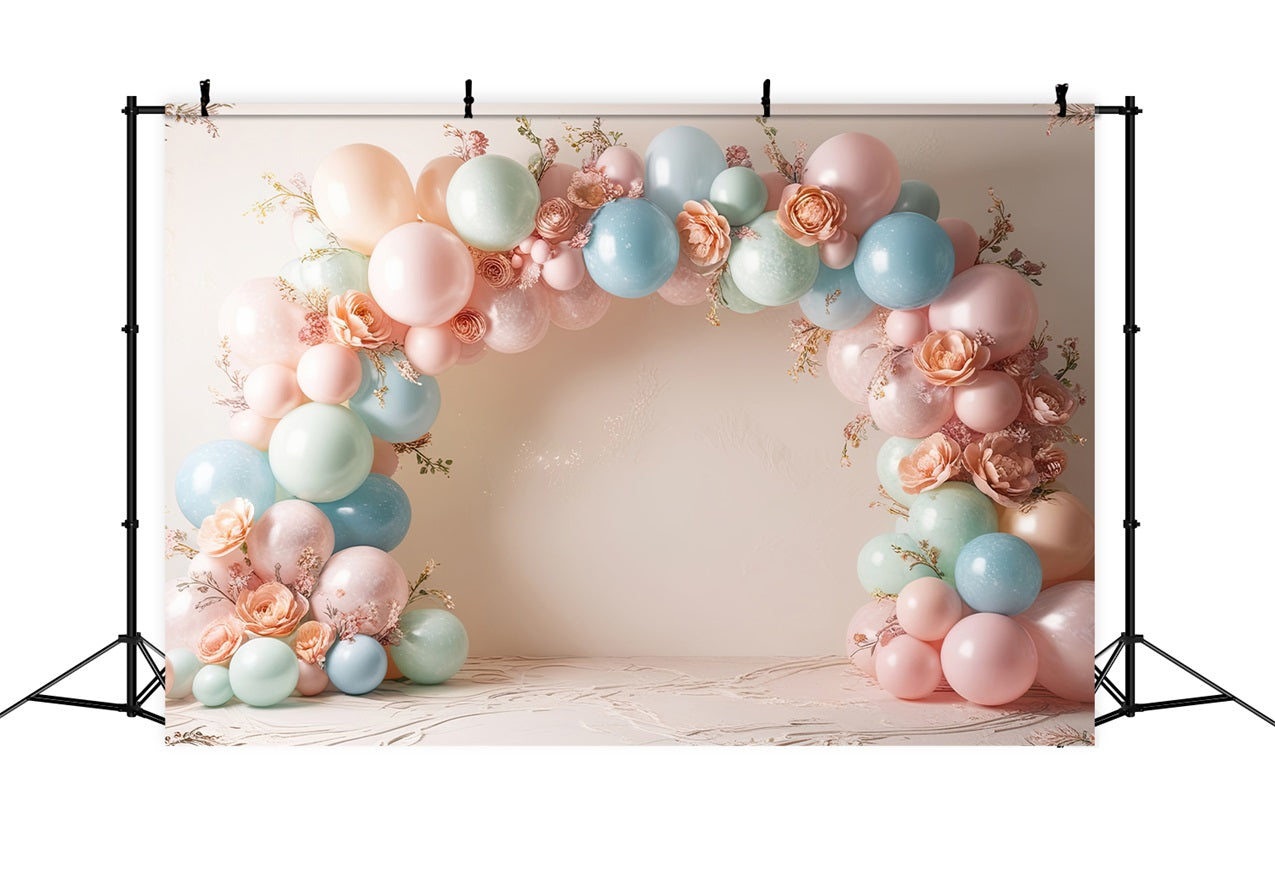 Birthday Backdrop Diy Balloons Flowers Backdrop BRP10-367