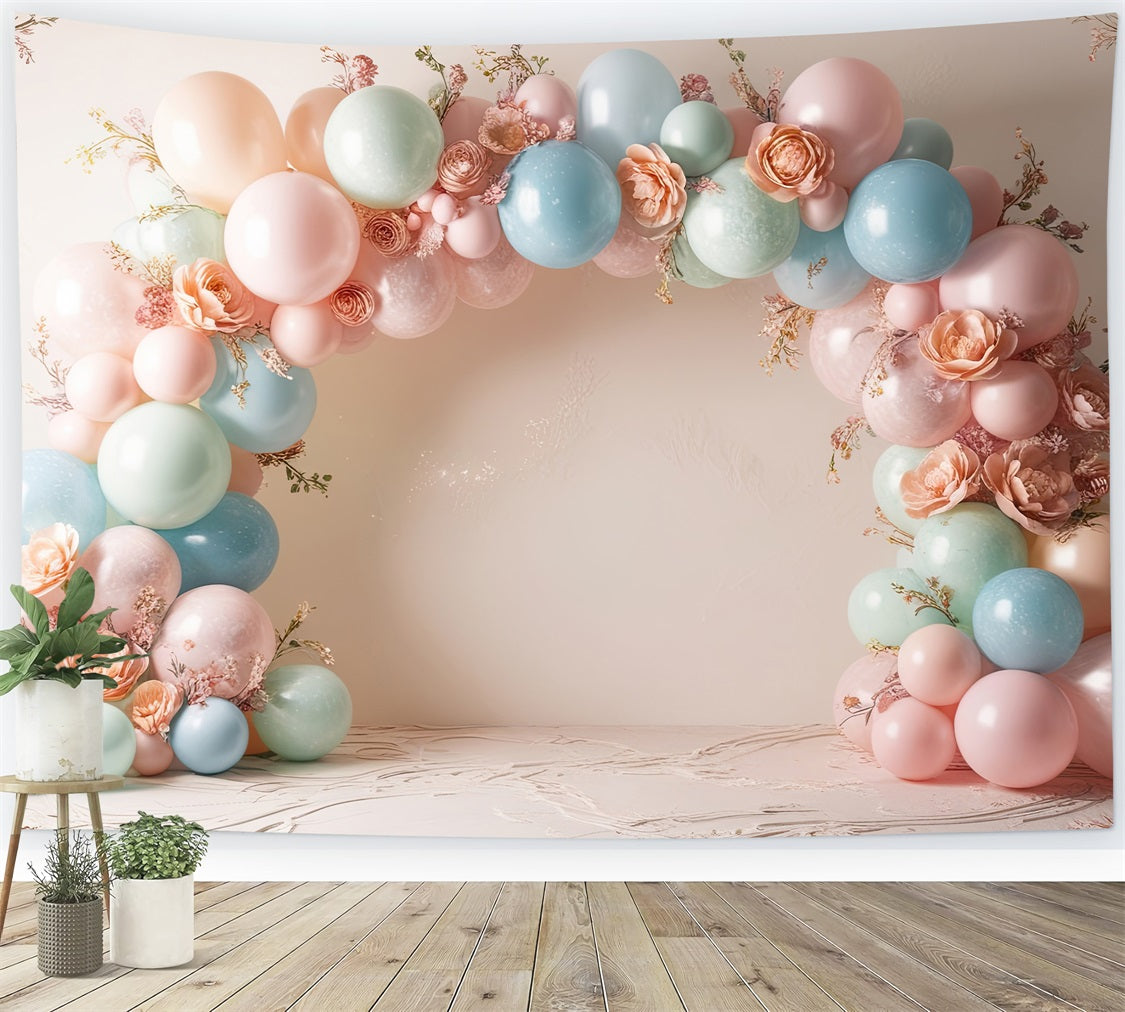 Birthday Backdrop Diy Balloons Flowers Backdrop BRP10-367