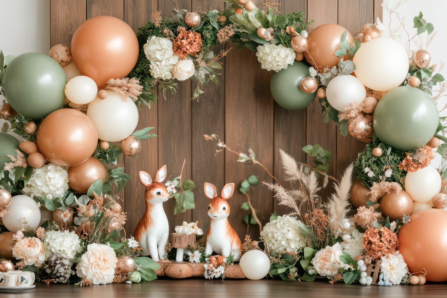 Birthday Celebration Background Woodland Deer Balloons Backdrop BRP10-368