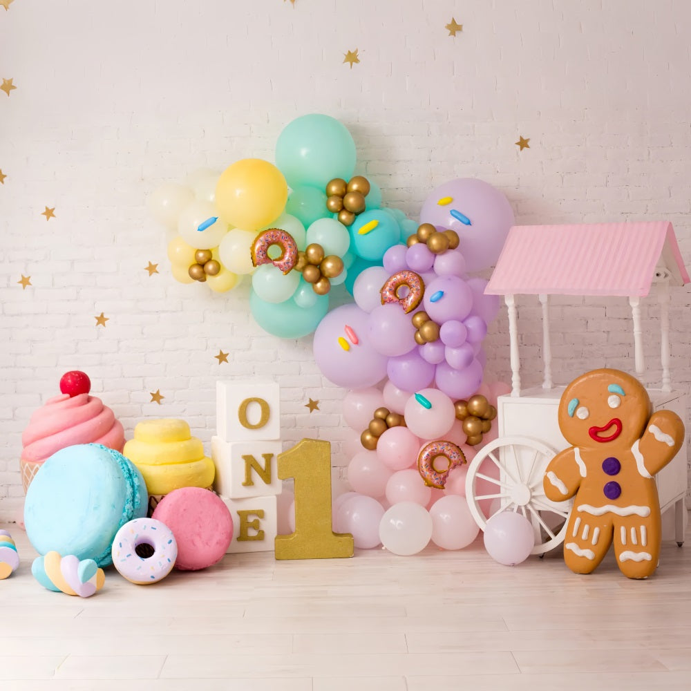 1st Birthday Backdrop Confections Ice Cream Donuts Backdrop BRP10-369