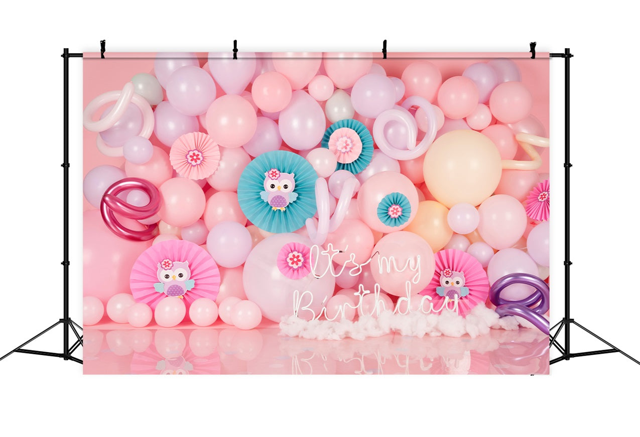 Birthday Photoshoot Backdrop Owl-Inspired Balloon Backdrop BRP10-370