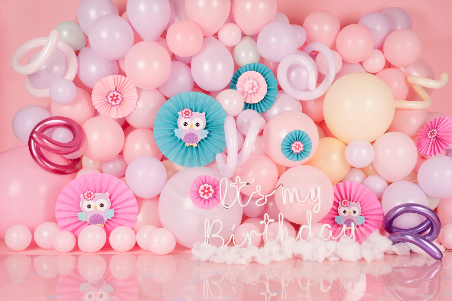 Birthday Photoshoot Backdrop Owl-Inspired Balloon Backdrop BRP10-370