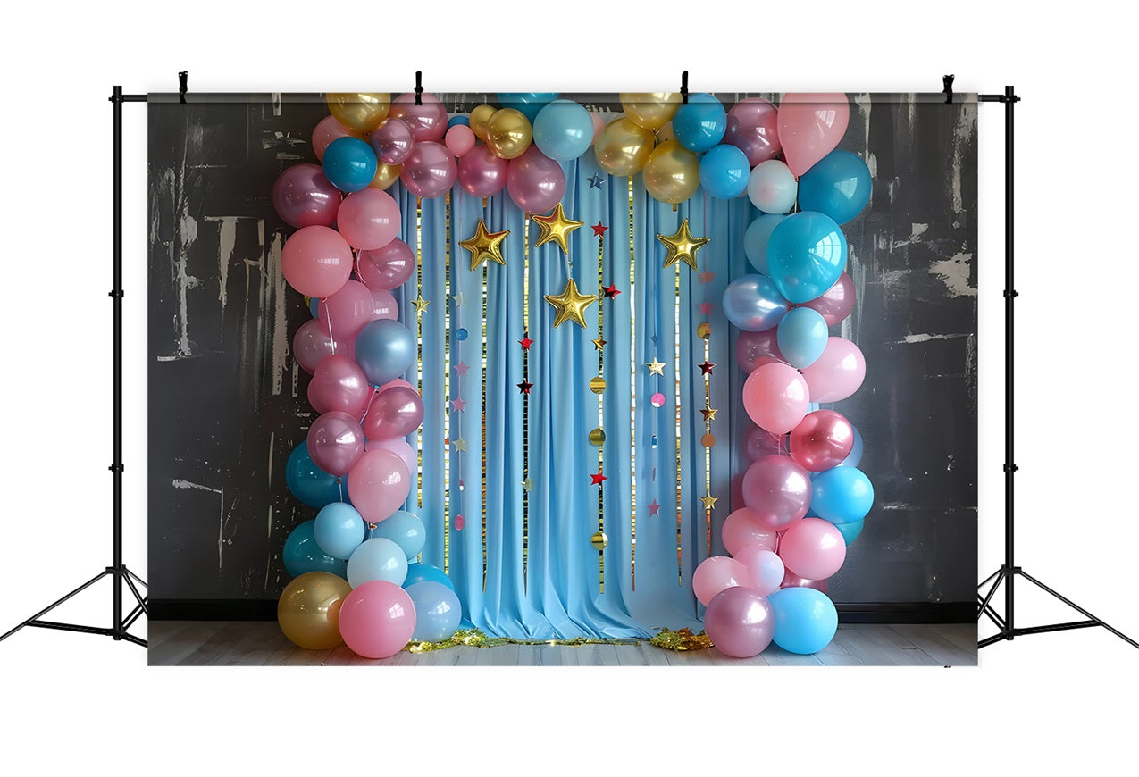 Photography Birthday Backdrops Stars Balloons Arch Backdrop BRP10-374