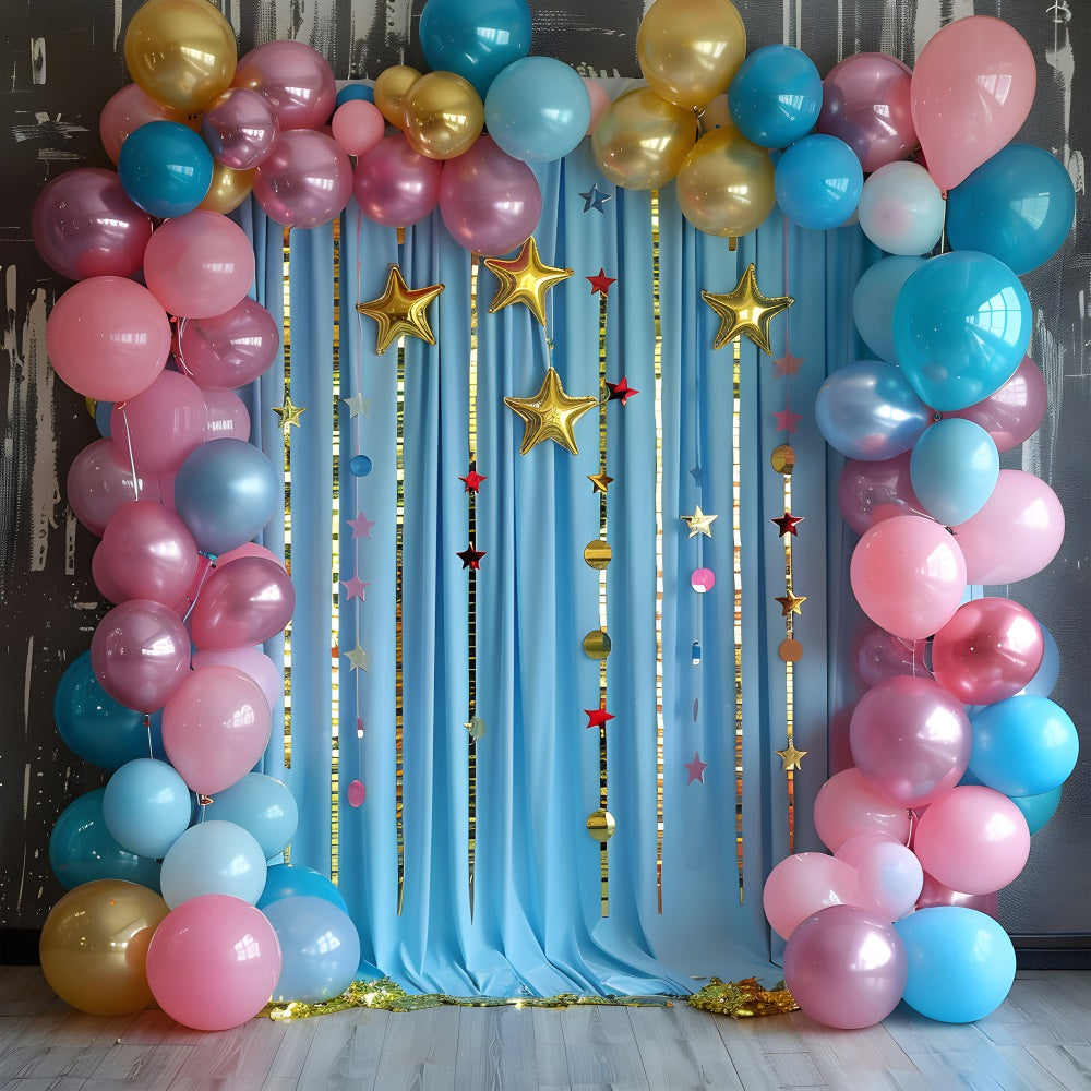 Photography Birthday Backdrops Stars Balloons Arch Backdrop BRP10-374