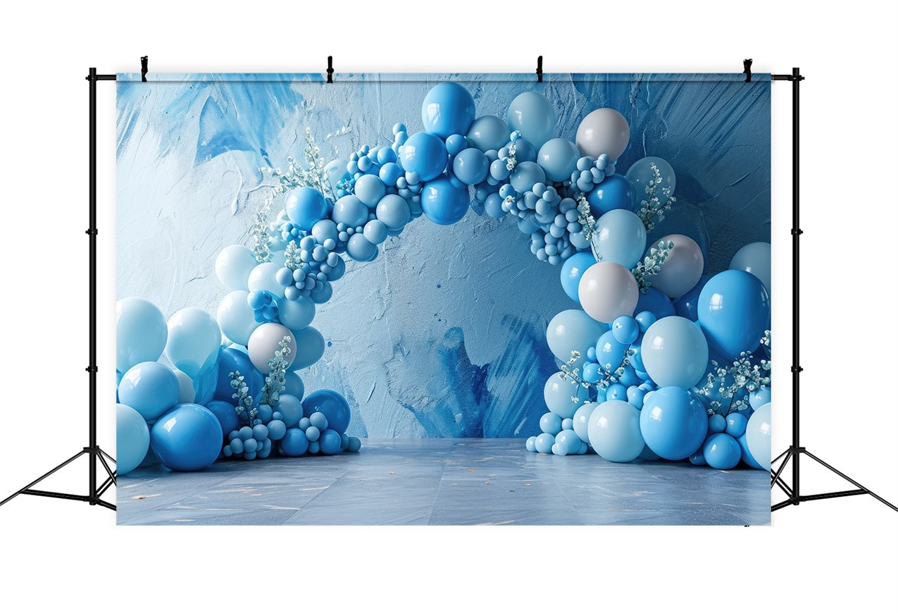 Blue Birthday Backdrop Balloon Arch Backdrop BRP10-375