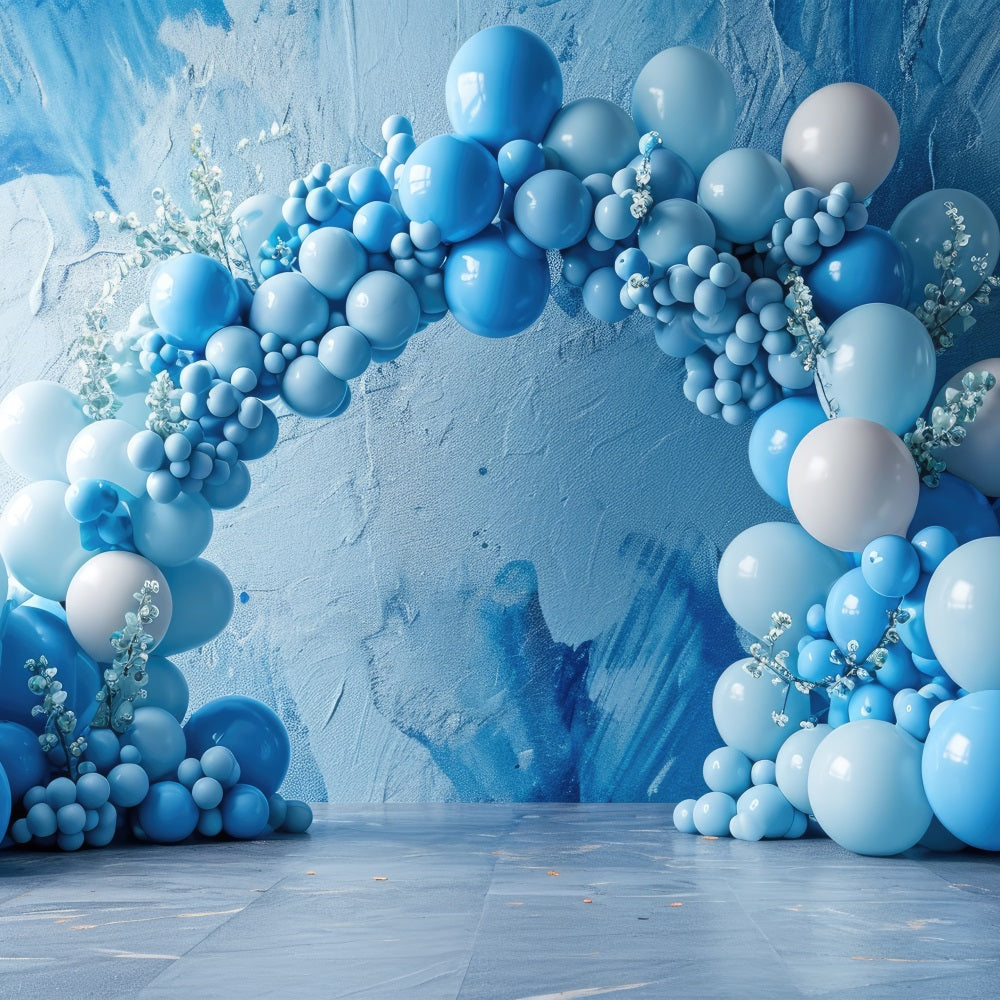 Blue Birthday Backdrop Balloon Arch Backdrop BRP10-375