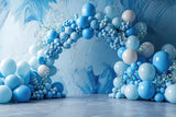 Blue Birthday Backdrop Balloon Arch Backdrop BRP10-375