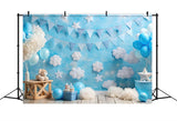 Happy Birthday Photo Background Balloons Cloudy Backdrop BRP10-376