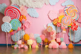 Birthday Photo Background Lollipops Cotton Candy Backdrop BRP10-378