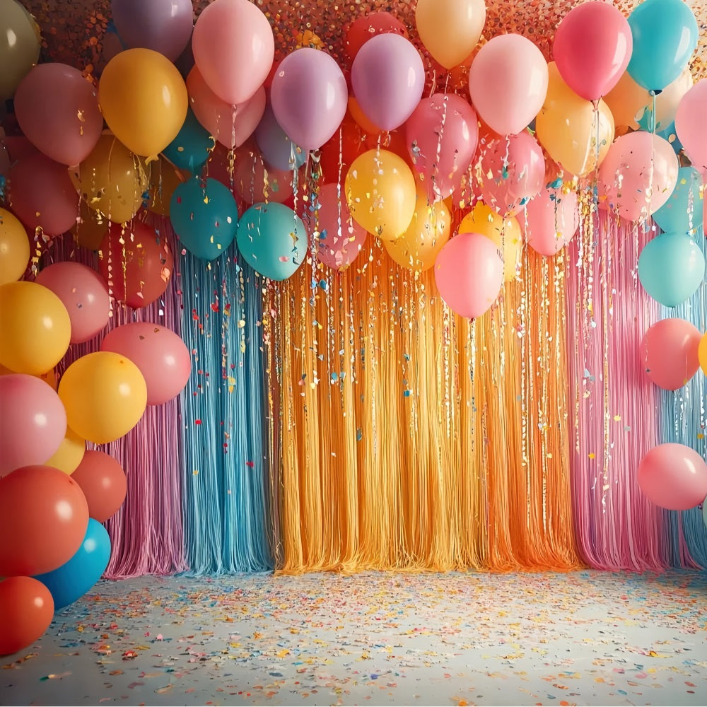 Happy Birthday Screen Background Balloons Streamers Backdrop BRP10-380