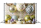 Kids Birthday Backdrop Polka Dot Balloon Backdrop BRP10-382