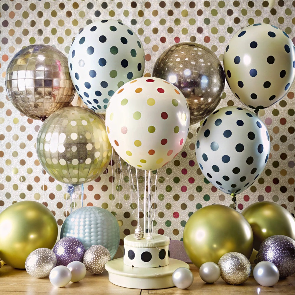 Kids Birthday Backdrop Polka Dot Balloon Backdrop BRP10-382