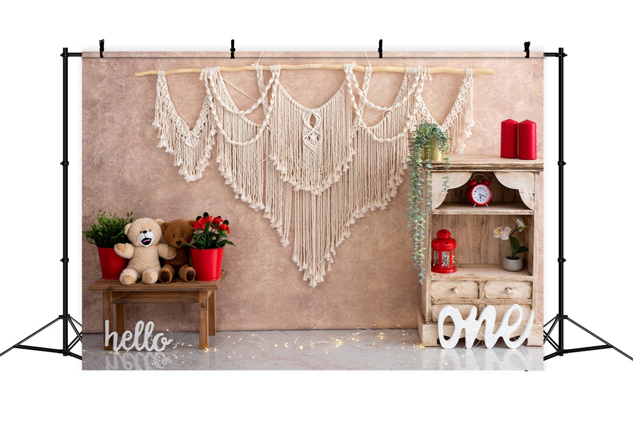 Backdrop 1st Birthday Macramé Wall Art Backdrop BRP10-390