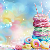 Birthday Backdrop Sugary Donut Macarons Backdrop BRP10-391