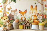 Backdrop For Birthday Forest Animals Kids Backdrop BRP10-395