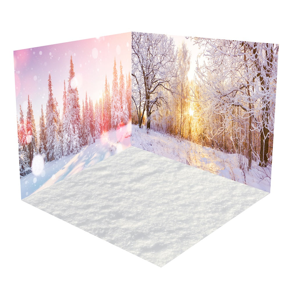 Winter Forest Serene Morning Backdrop Room Set BRP10-412