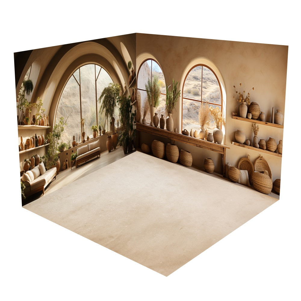 Boho Decor Arched Windows Backdrop Room Set BRP10-416