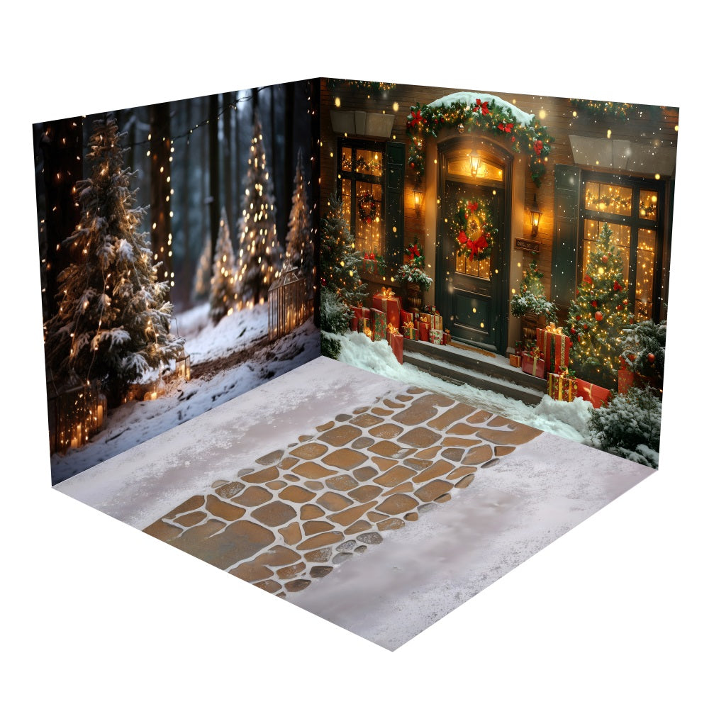 Christmas Pathway Warm Doorstep Backdrop Room Set BRP10-446