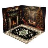 Christmas Tree Festive Fireplace Backdrop Room Set BRP10-450