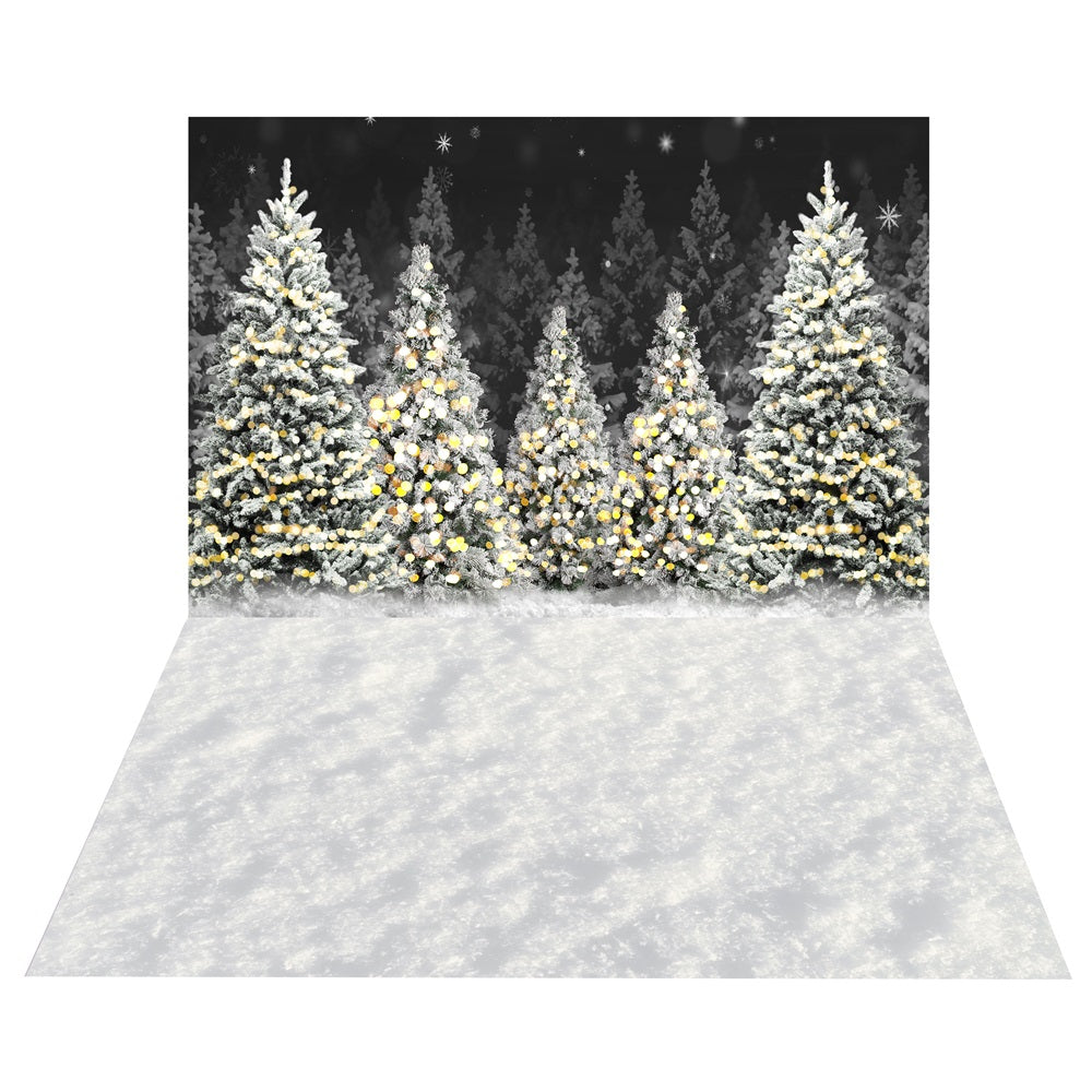 Winter Forest Decor Backdrop+Snowy Floor Backdrop BRP10-458